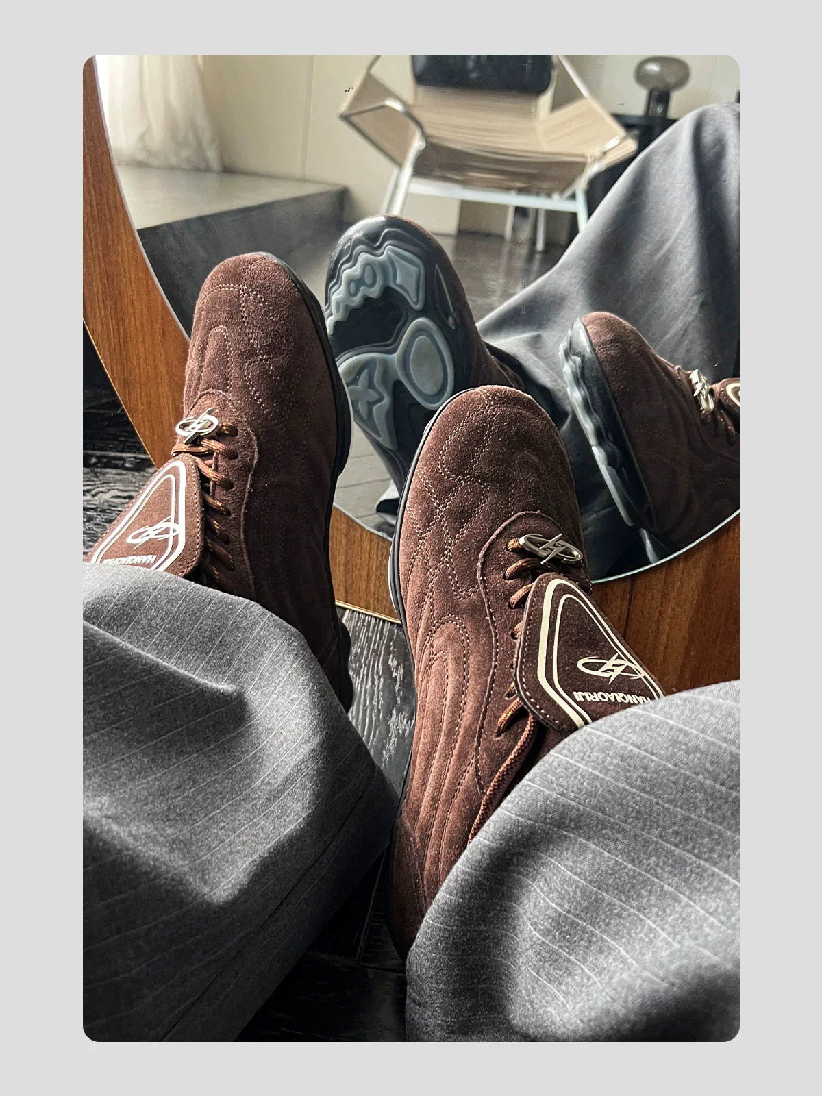 HANQIAORJI Retro Brown Casual Training Shoes