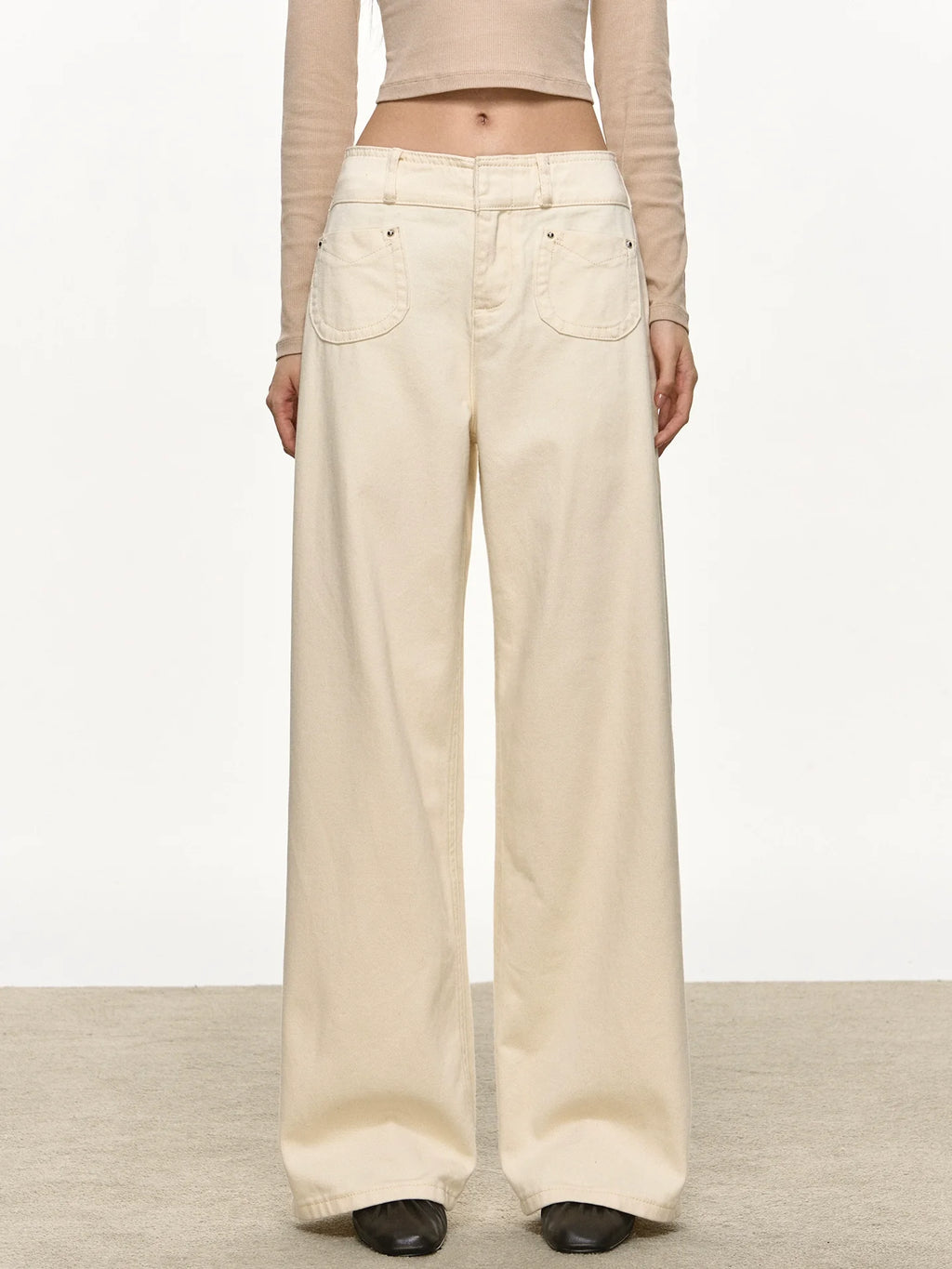 Anna Aneae Straight Casual Wide-leg Jeans