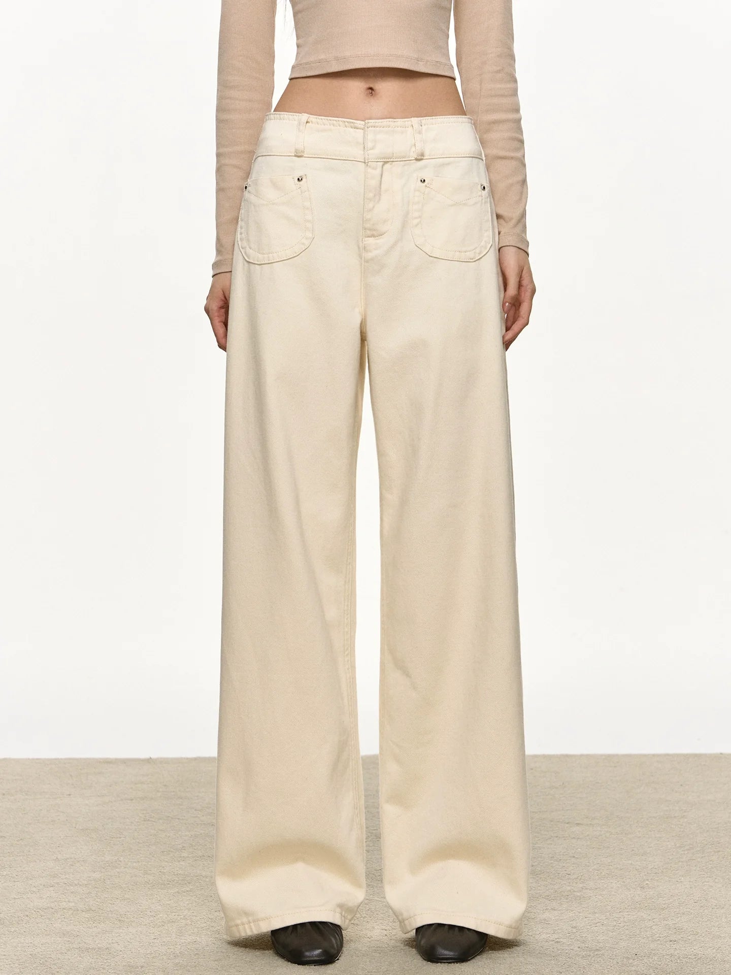 Anna Aneae Straight Casual Wide-leg Jeans