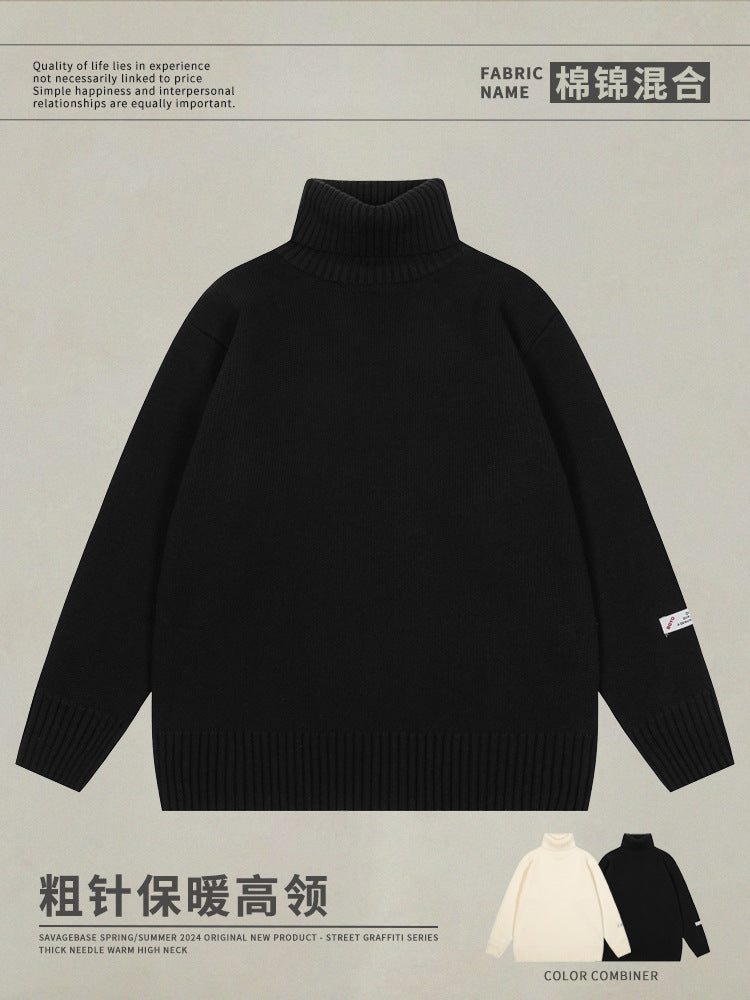 Autumn/Winter Thickened High-Neck Unisex Pullover Sweater