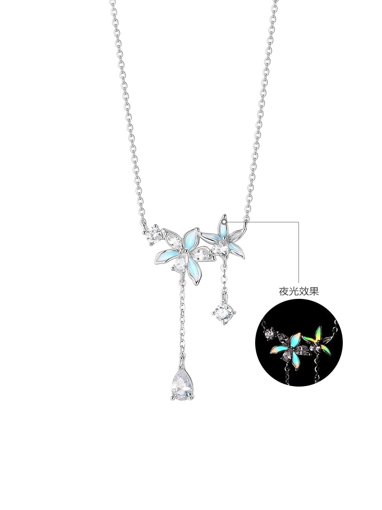 Catiro Aurora Orchid 925 Silver Luminous Clavicle Necklace