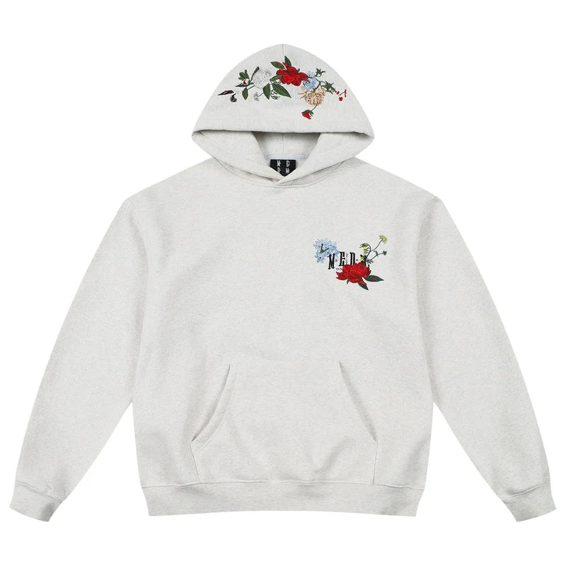 MEDM Floral Embroidered Casual Hooded Sweater