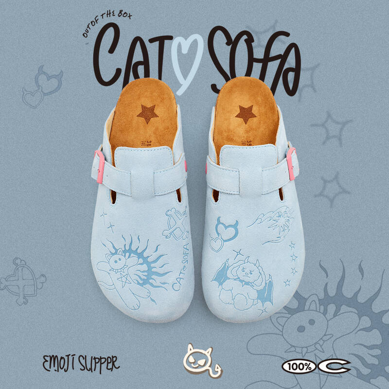 Cat & Sofa Demon Birkenstock Baotou Half Slippers