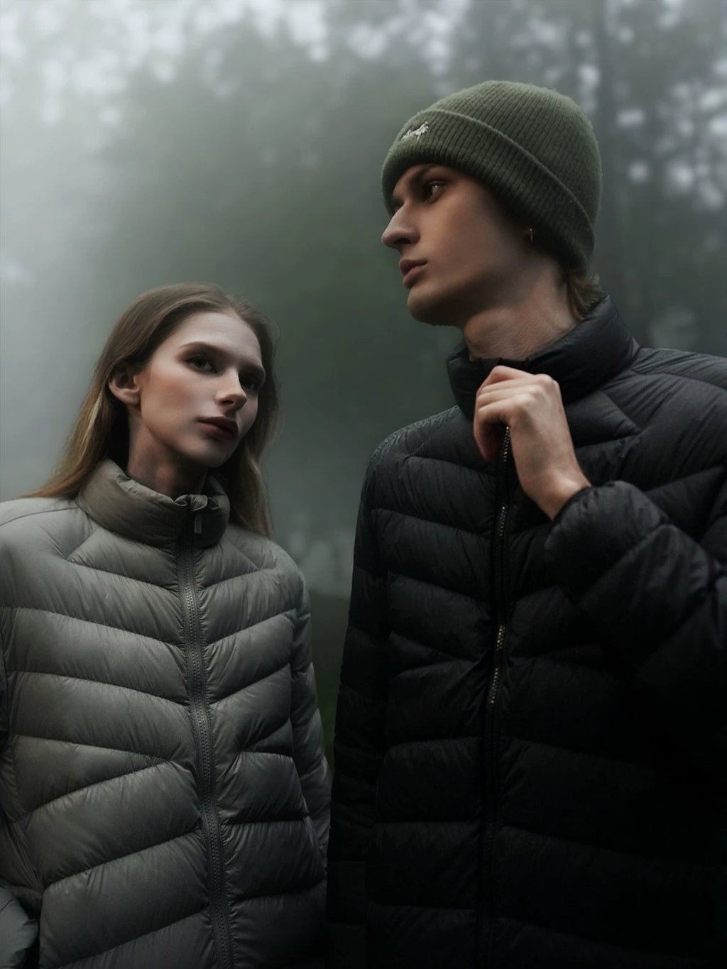 sostine Lightweight Stand Collar White Duck Down Jacket