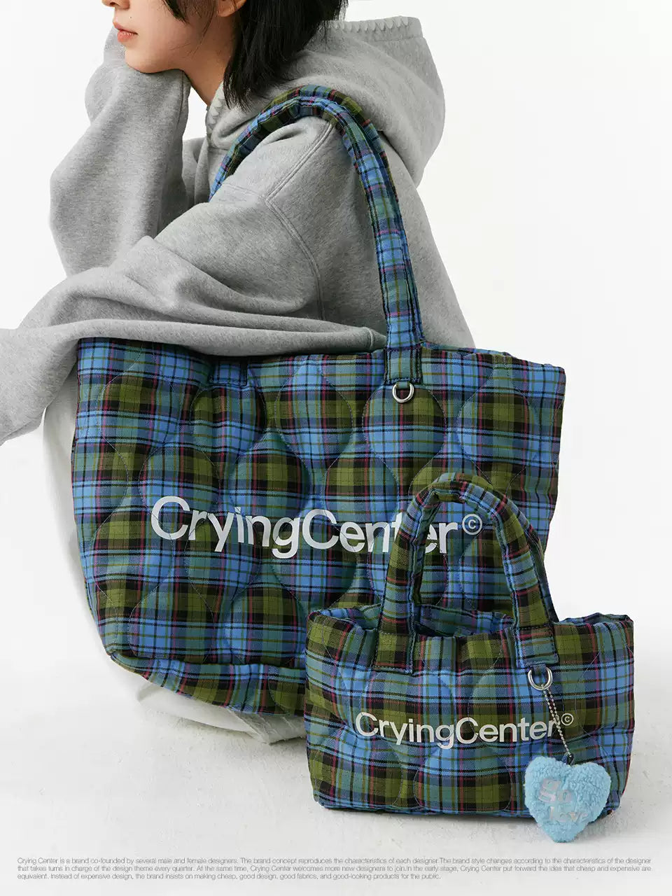 CryingCenter Plaid Cloud Crossbody Shoulder Bag
