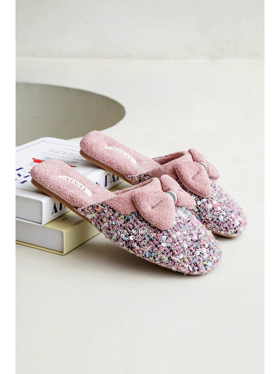 French Elegant Velvet Home Slippers