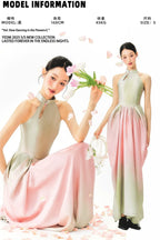 YEDM Gradual Change Tulip Bud Neck Dress