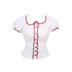 Limerance Tipsy Baileys Polka Dot Doll Shirt Top Red Bow Shorts Set