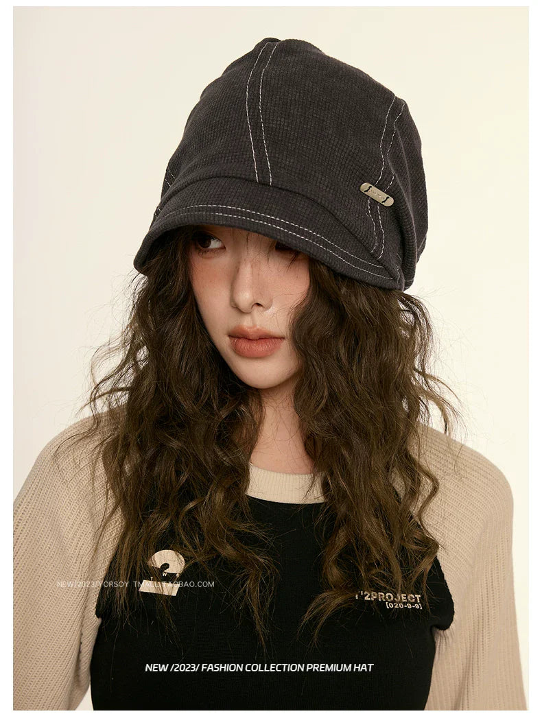 YORSOY Casual Face Small Bag Head Pile Cold Hat