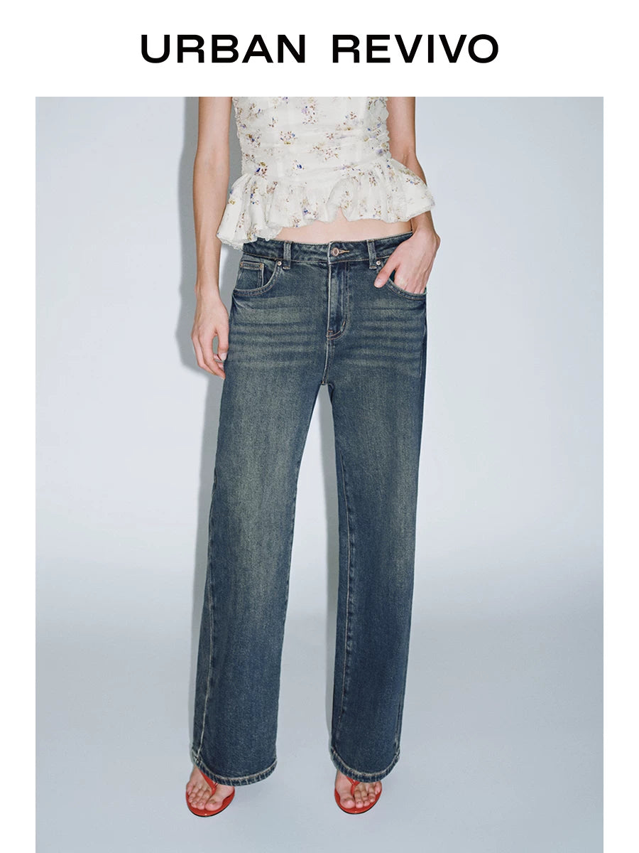 Urban Revivo Retro Washed Wide Leg Jeans