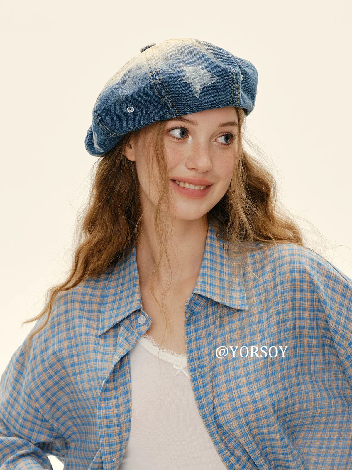 YORSOY Vintage Denim Beret