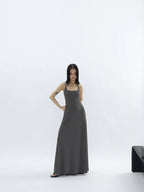 FUZZYKON Big U-neck Slim-fit I-shaped Sling Vest Dress