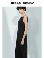 URBAN REVIVO Temperament Back Zipper Waist Sleeveless Dress