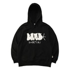 Battles Three-dimensional 3D Fluffy Letter Point Embroidered Hooded Sweater