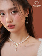 PP Bow Pearl Fringed Necklace