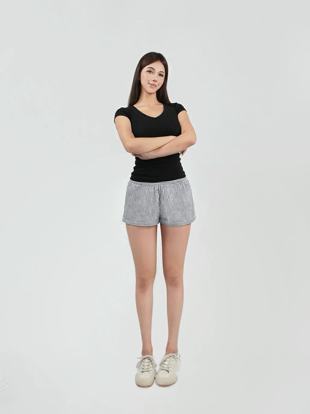 Jim Kennet Low-rise Striped Straight Casual Shorts