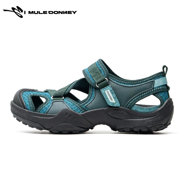 Donkey Hollow Color Matching Velcro Thick-soled Breathable Mountaineering Shoes