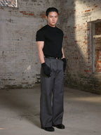 ONEFIT MAX Wide Three Dimensional Pleated Straight Trousers