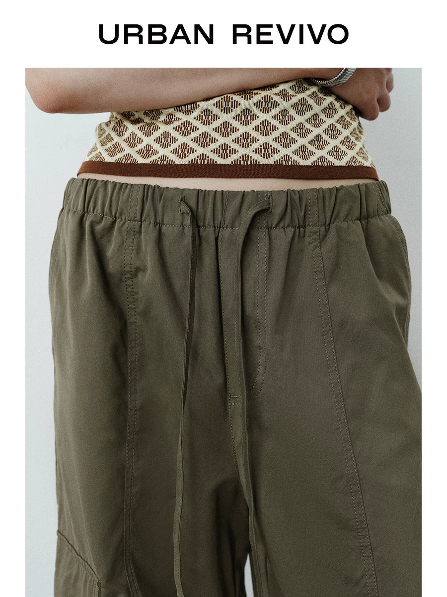 Urban Revivo Workwear Elastic Strap Wide Leg Pants
