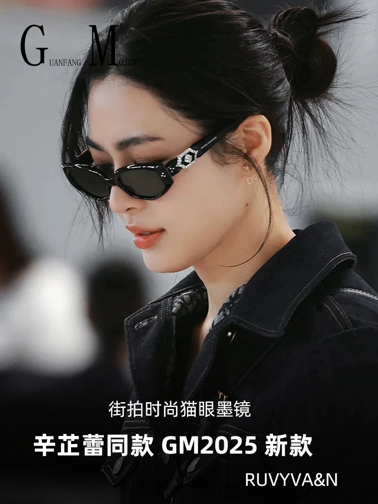 Retro GM Cat Eye Sunglasses Fashion Diamond UV Style
