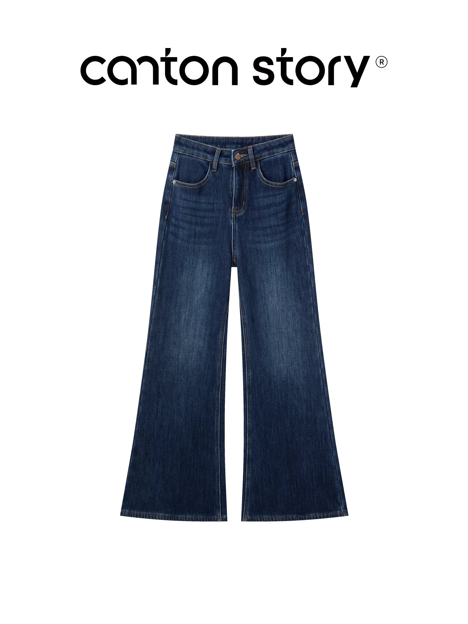 cantonstory High Waist Slim Velvet Jeans