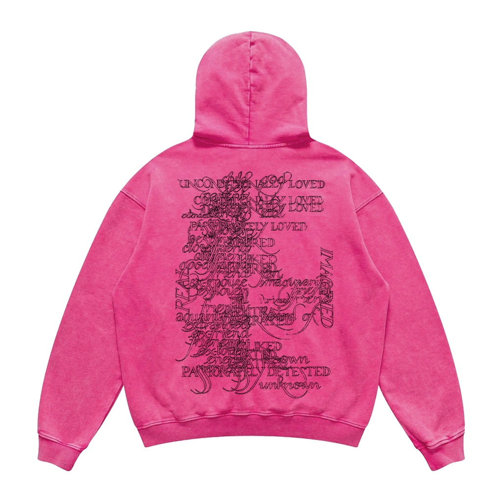 BOMBA STUDIO Letter Print Washed Oversize Hoodie