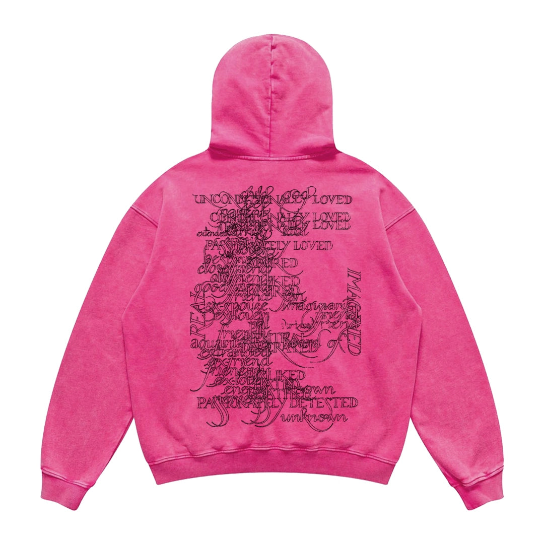 BOMBA STUDIO Letter Print Washed Oversize Hoodie