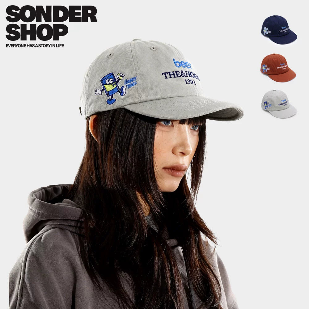 SONDER SHOP Happy Time Cartoon Peaked Cap