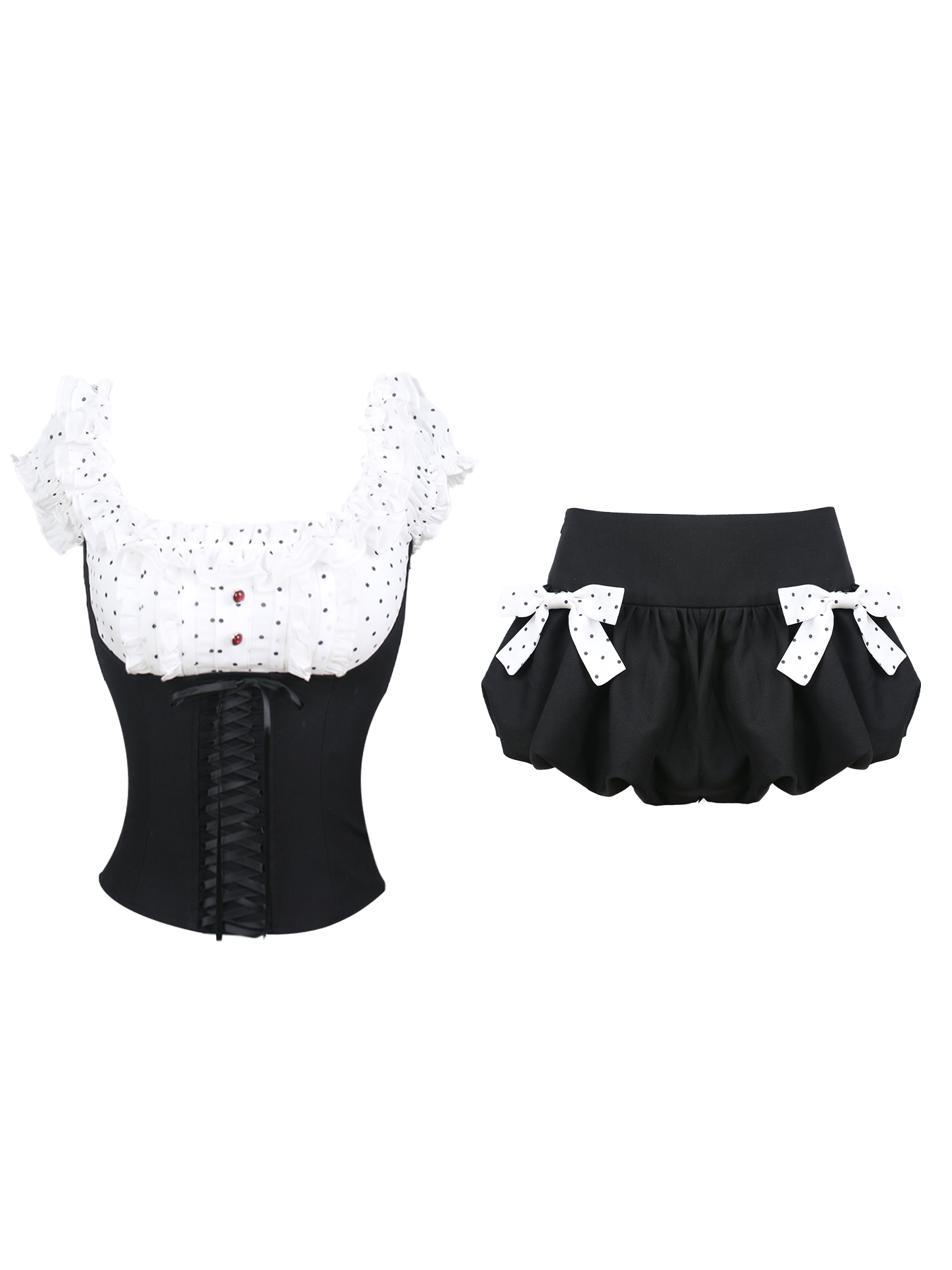 Limerance Ancient Mibo Suit One-Shoulder Top Puffy Skirt