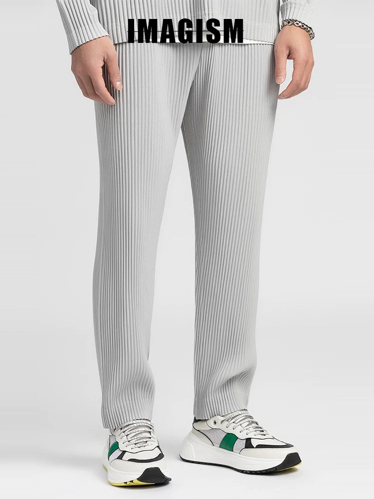 IMAGISM Japanese Non Miyake Pleated Drape Wide Leg Pants JF150