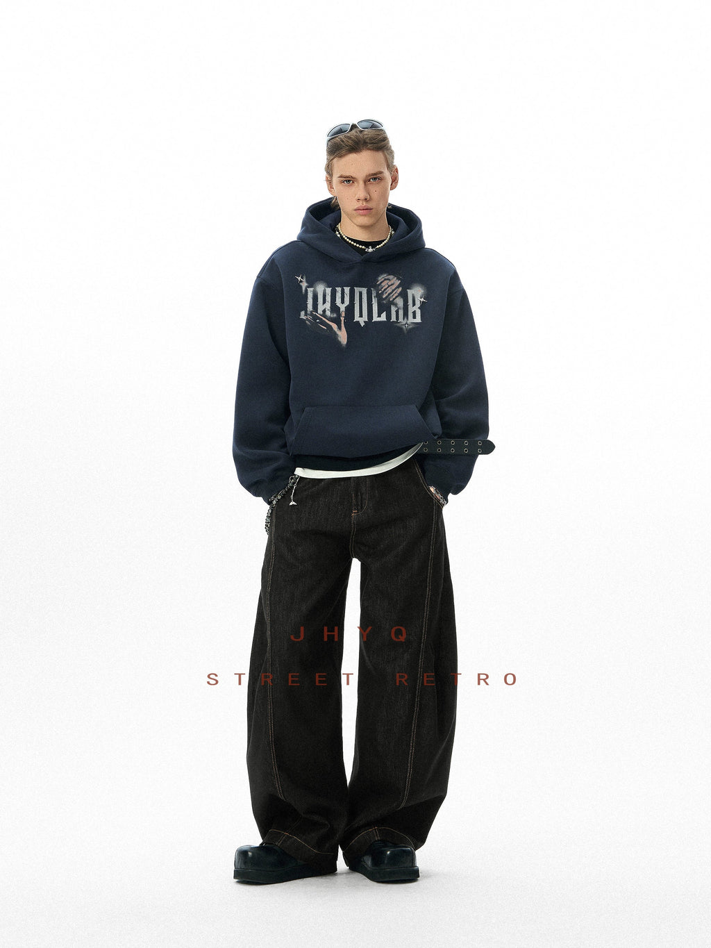 JHYQ Star Bead Gesture Printed Hoodie