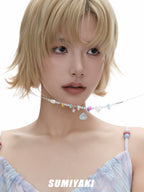 Fukai Stone Aquamarine Crystal Necklace