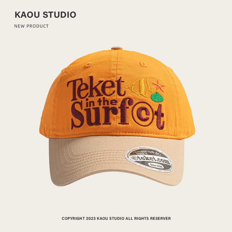 KAOU Surfct Angelfish Orange Color-block Letter Cap