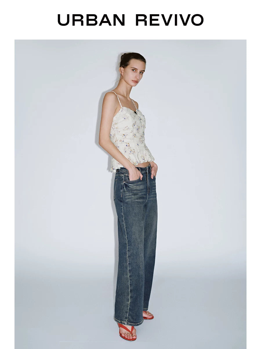 Urban Revivo Retro Washed Wide Leg Jeans