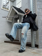 HANQIAORJI Hand-stitched First-layer Cowhide Thick-soled Big Head Shoes