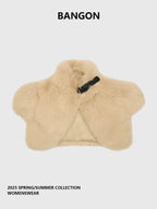 BANGON Fur Shawl Short Jacket