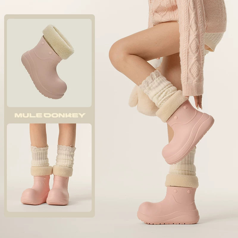 Donkey Clown Shoes Velvet Snow Boots