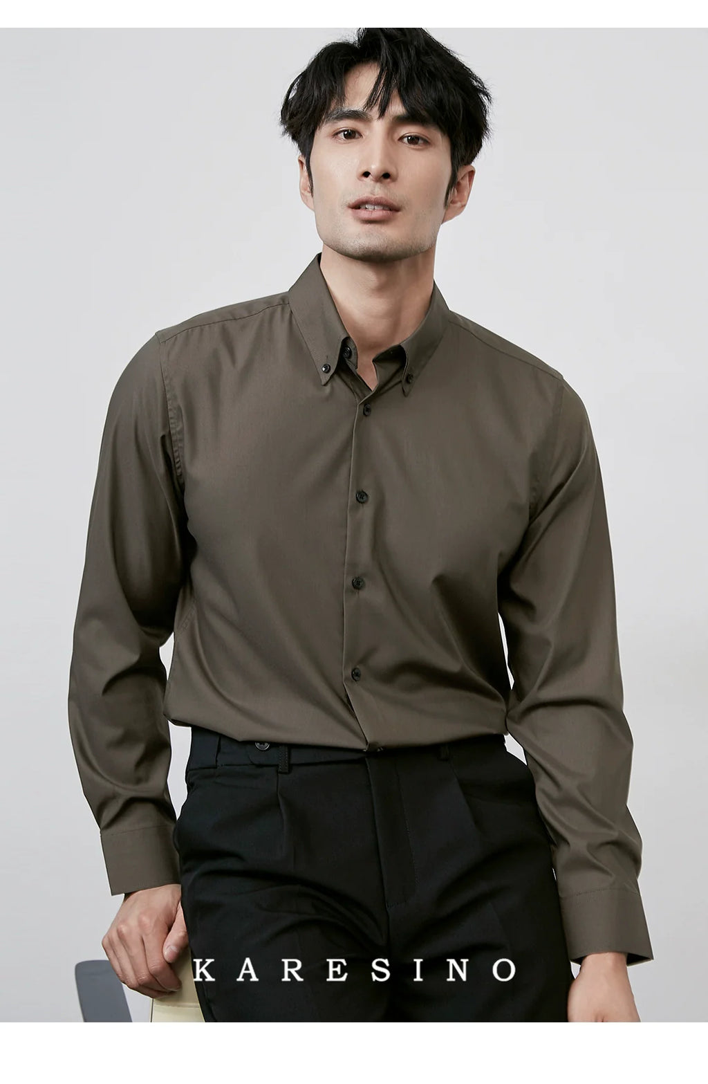 KARESINO Anti-wrinkle Casual Light Luxury Shirt Long Sleeve