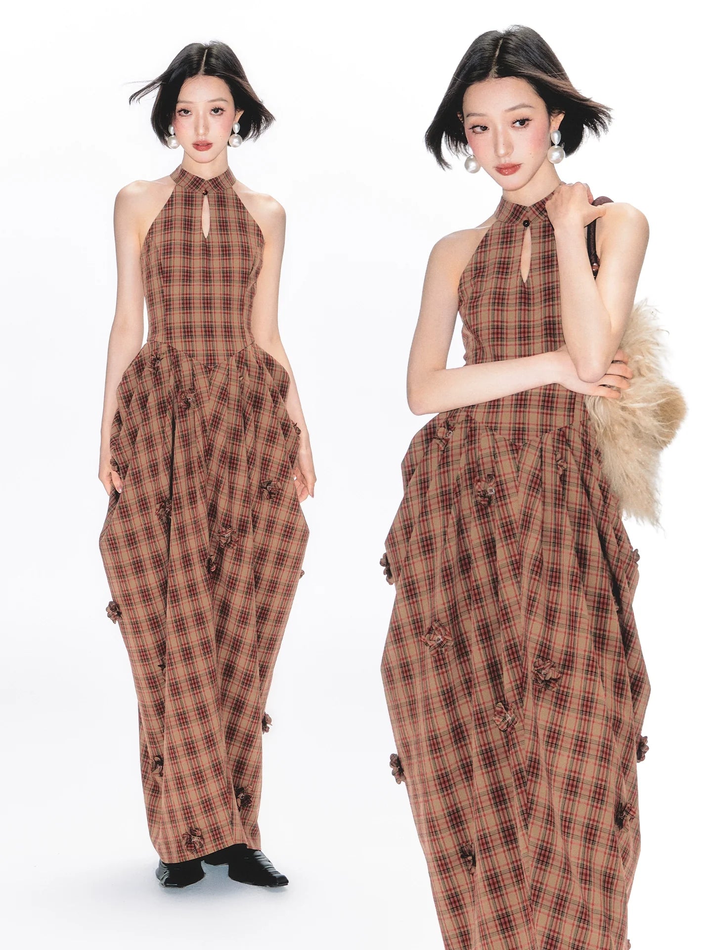 YEDM Plaid Sleeveless Dress