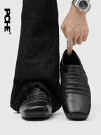 Pu Chen PUCH Pleated Square Toe Ballet Shoes