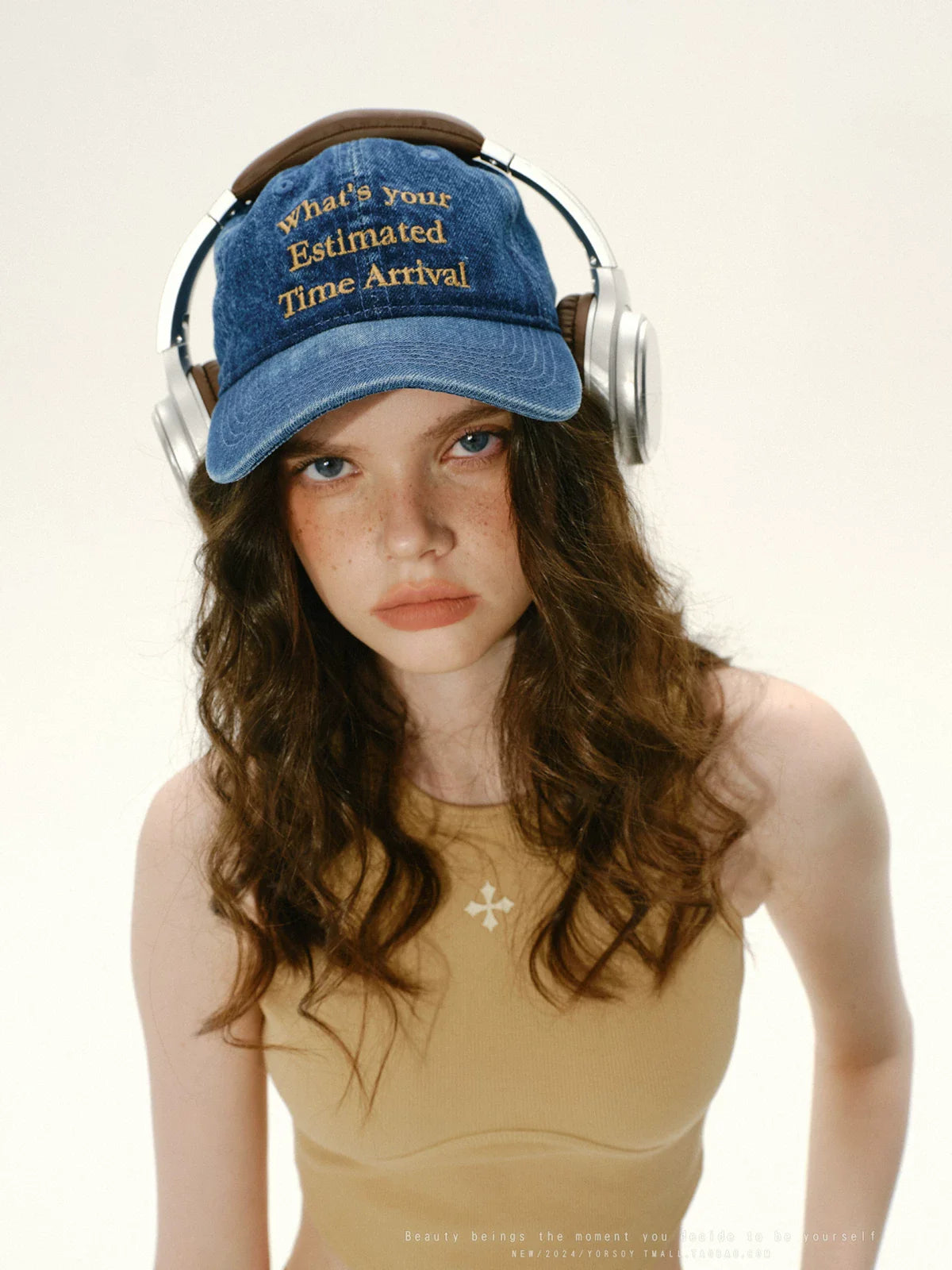YORSOY Vintage Denim Alphabet Baseball Cap