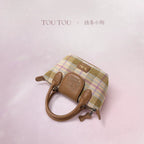 TOUTOU Line Puppy Plaid Woolen Messenger Bag