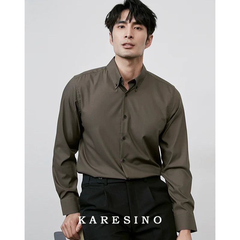 KARESINO Anti-wrinkle Casual Light Luxury Shirt Long Sleeve