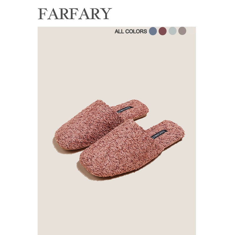 Farfary Retro Velvet Half Slippers