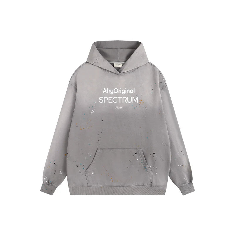 ATRY Hand-painted Splashing Ink Gradual Change Washed Sweater