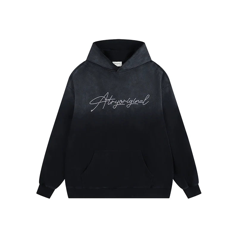 ATRY Flower LOGO Gradual Change Washed Sweater