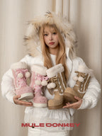 Donkey Velvet Mid Calf Cotton Martin Boots