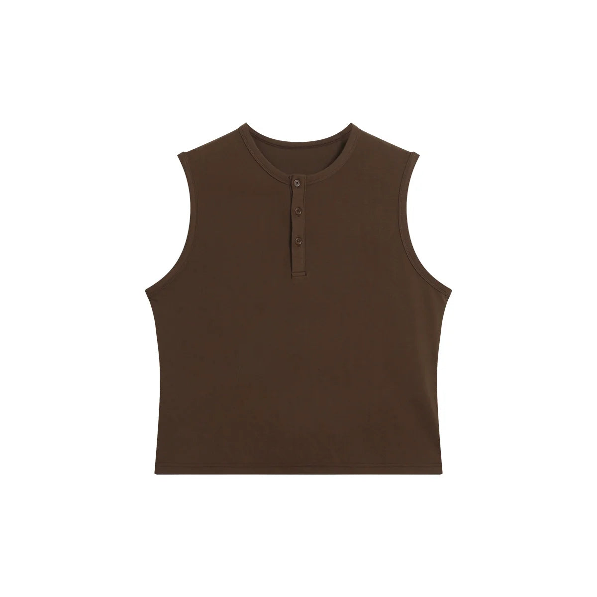 FUNKYFUN Versatile Henry Neck Loose Sleeveless Vest