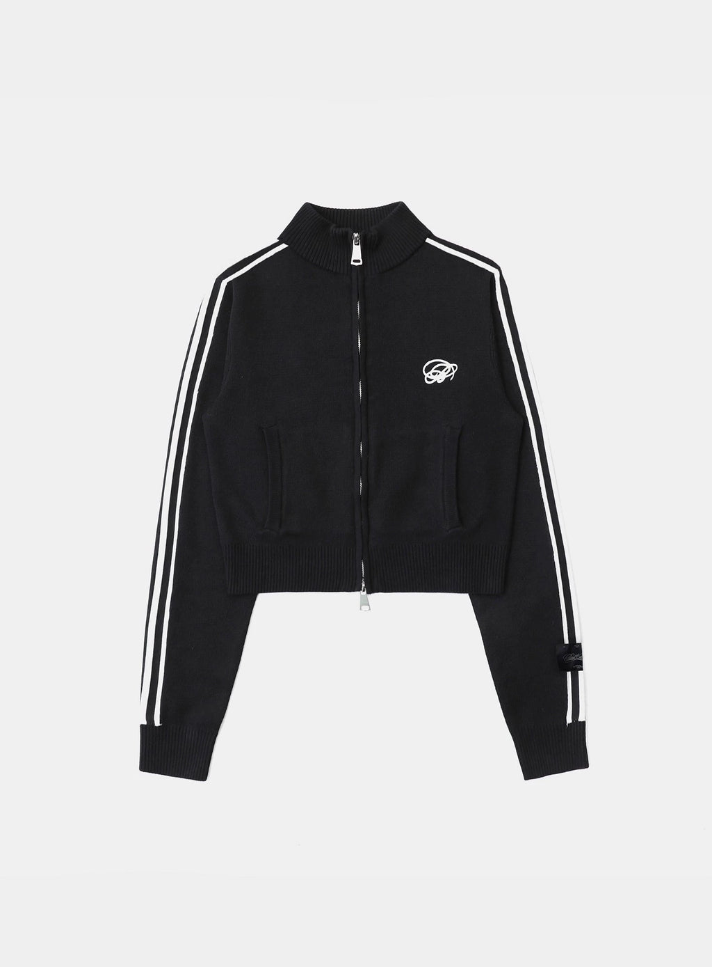 BADBLOOD Leopard Print Zip Cardigan Stand Collar Knit Jacket