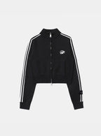 BADBLOOD Leopard Print Zip Cardigan Stand Collar Knit Jacket